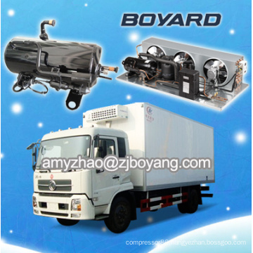 cooling refrigeration unit for cargo van with hvac horizontal refrigeration compressor